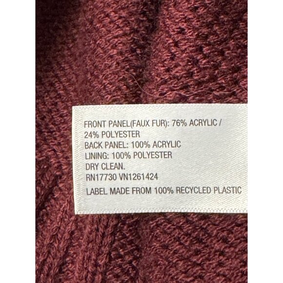 Xhilaration womens Large Faux Fur Burgundy Vest Acrylic & Polyester Blend - Picture 4 of 9